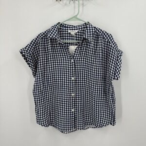 beachlunchlounge Collection Women S Check Gingham Short Sleeve Button Down Shirt